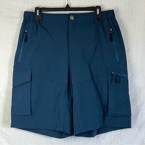 NWT Pudolla Mens Shorts Sz L Quick Dry Lightweight Navy Blue NEW cargo 726